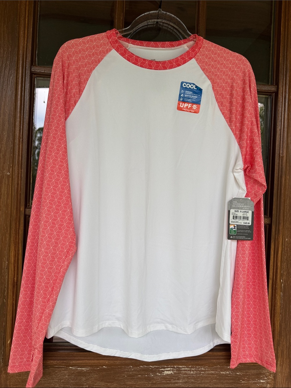 Women’s  White & Coral Long-Sleeve Shirt